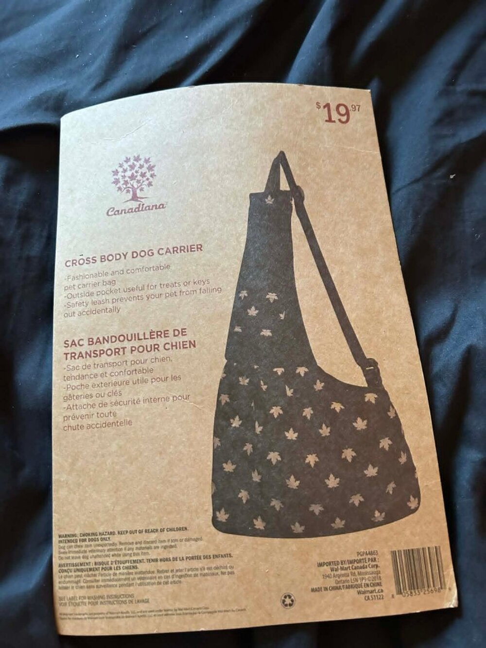Canadiana -Cross Body Dog Carrier *NEW*